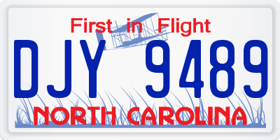 NC license plate DJY9489