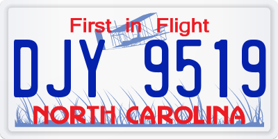 NC license plate DJY9519