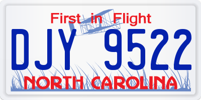 NC license plate DJY9522