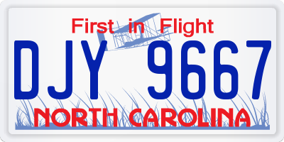 NC license plate DJY9667
