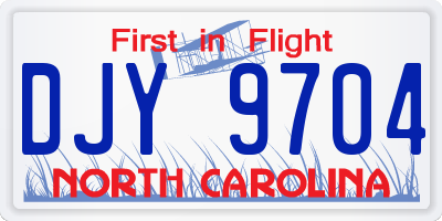 NC license plate DJY9704