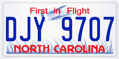 NC license plate DJY9707