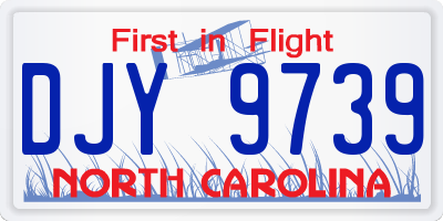 NC license plate DJY9739