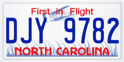 NC license plate DJY9782