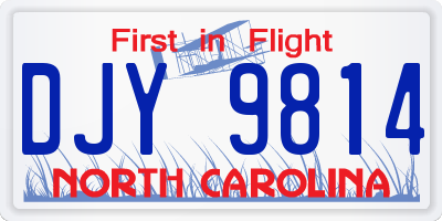 NC license plate DJY9814