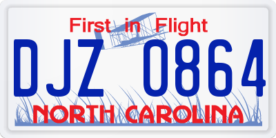 NC license plate DJZ0864