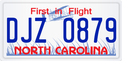 NC license plate DJZ0879