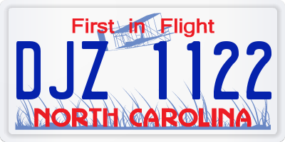 NC license plate DJZ1122