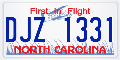 NC license plate DJZ1331