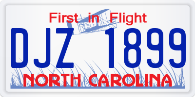 NC license plate DJZ1899