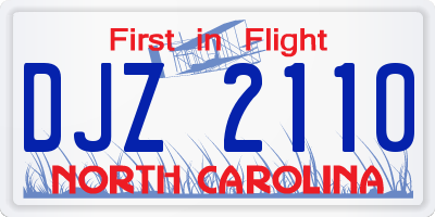 NC license plate DJZ2110