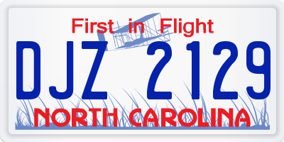 NC license plate DJZ2129
