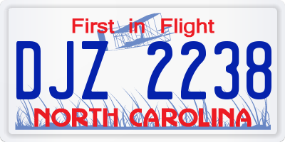 NC license plate DJZ2238