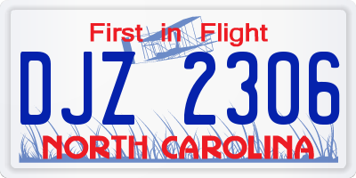 NC license plate DJZ2306