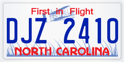 NC license plate DJZ2410