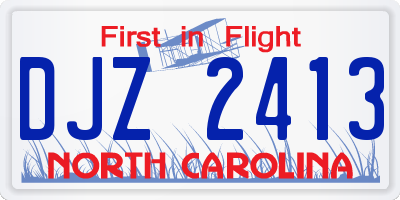 NC license plate DJZ2413
