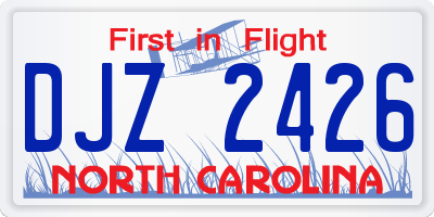NC license plate DJZ2426