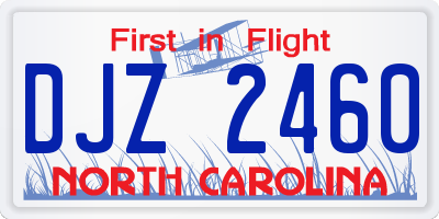 NC license plate DJZ2460