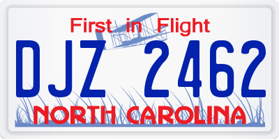 NC license plate DJZ2462