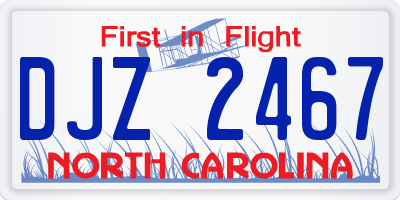 NC license plate DJZ2467