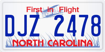 NC license plate DJZ2478