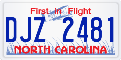 NC license plate DJZ2481
