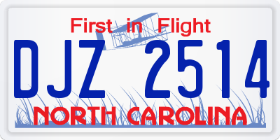 NC license plate DJZ2514