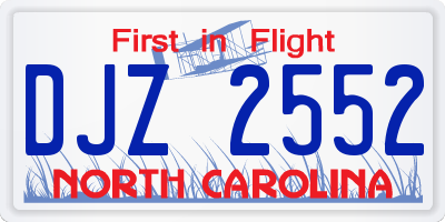 NC license plate DJZ2552