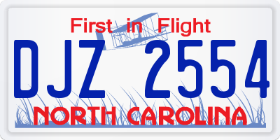 NC license plate DJZ2554