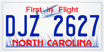 NC license plate DJZ2627