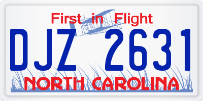 NC license plate DJZ2631