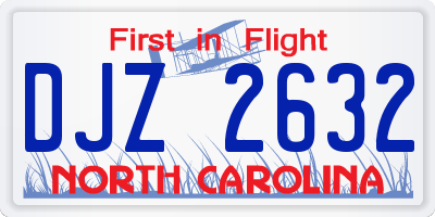 NC license plate DJZ2632