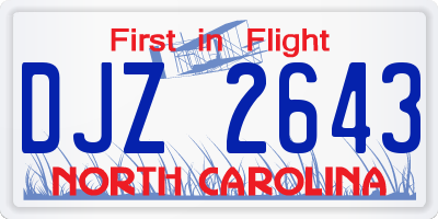 NC license plate DJZ2643