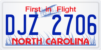 NC license plate DJZ2706