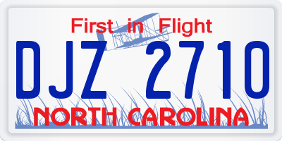 NC license plate DJZ2710