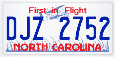 NC license plate DJZ2752