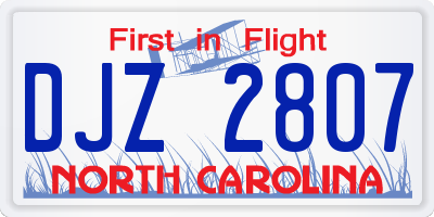 NC license plate DJZ2807