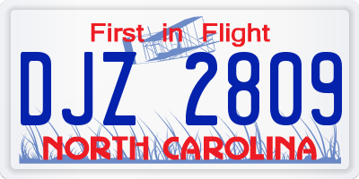 NC license plate DJZ2809