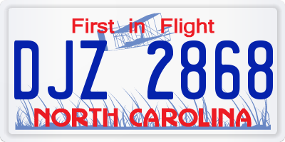 NC license plate DJZ2868