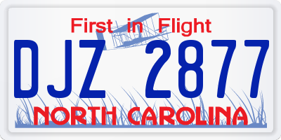 NC license plate DJZ2877