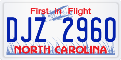 NC license plate DJZ2960