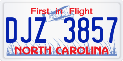 NC license plate DJZ3857