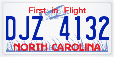 NC license plate DJZ4132