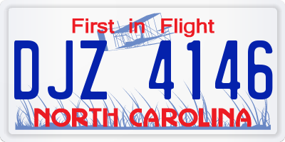 NC license plate DJZ4146