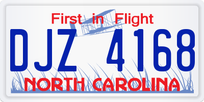 NC license plate DJZ4168