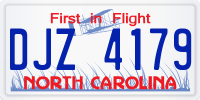 NC license plate DJZ4179