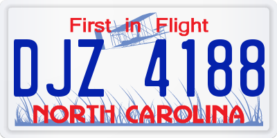 NC license plate DJZ4188