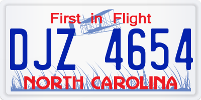 NC license plate DJZ4654