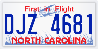 NC license plate DJZ4681