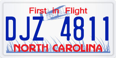 NC license plate DJZ4811